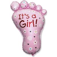 Шар (32''/81 см) Фигура, Ступня девочки, Розовый, 1 шт.