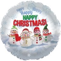 Шар (18''/46 см) Круг, Снеговик, 1 шт.