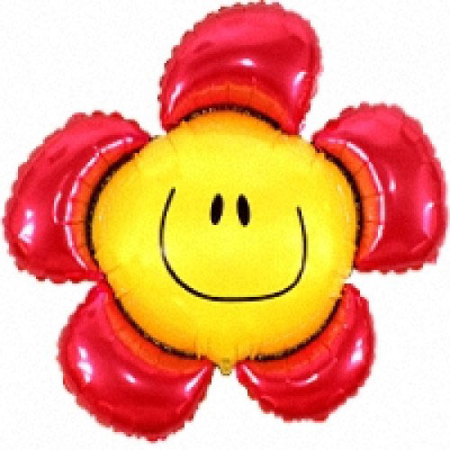 Шар (40''/102 см) Фигура, Солнечная улыбка, Красный, 1 шт.