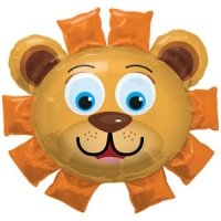 Шар (35''/89 см) Фигура, Голова Льва, Оранжевый, 1 шт.