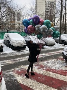 Хромированные шары стальной эффект надутые с гелием