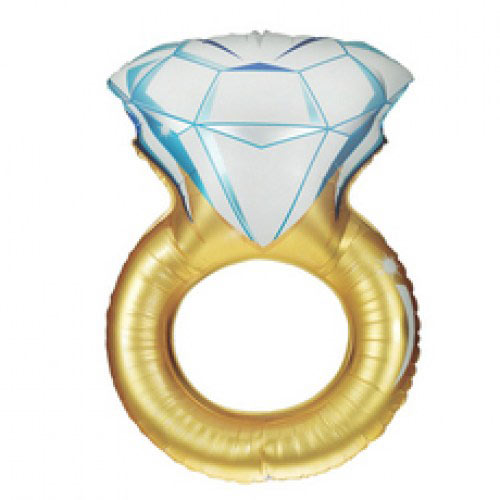 Шар (36''/91 см) Фигура, Обручальное кольцо, Золото