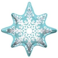 Шар (24''/61 см) Фигура, Снежинка, Голубой