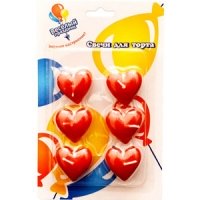 Свечи Сердечки 6 шт.