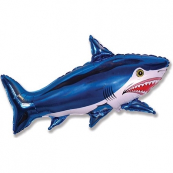Шар (42''/107 см) Фигура, Страшная акула, Синий