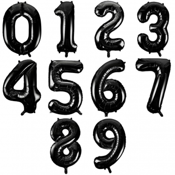 Черные (Black) цифры из фольги от 0 до 9