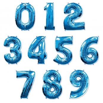 Синие (Blue) цифры из фольги от 0 до 9